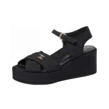 CHANEL Beach Sandals Women's Black