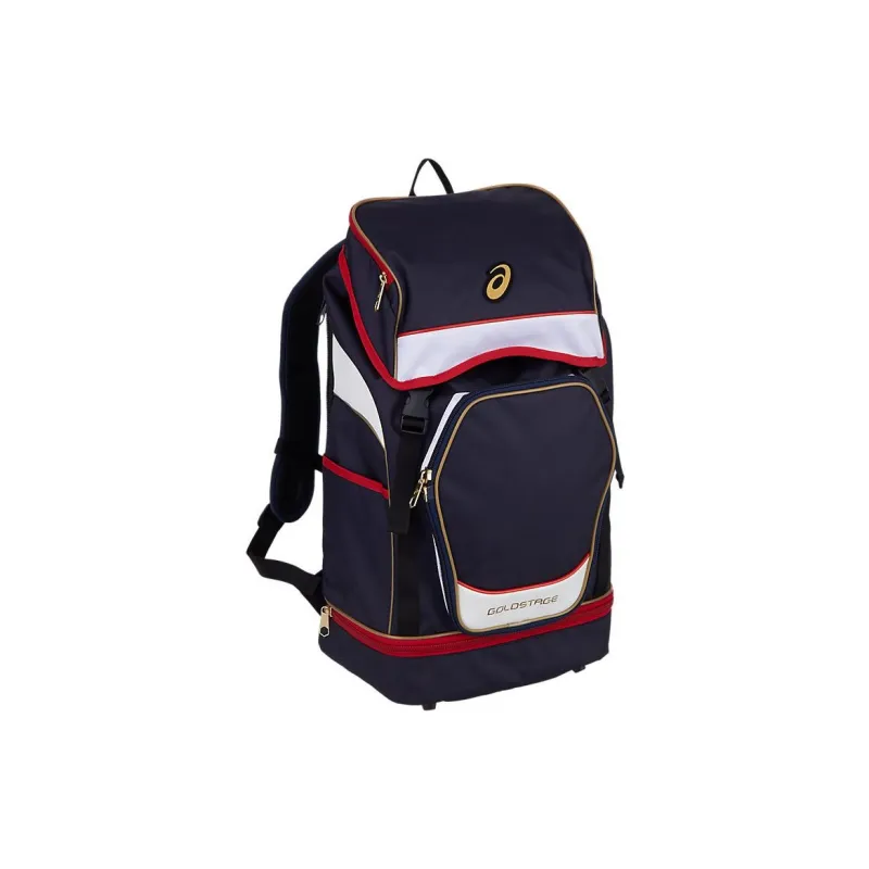 Asics Polyester Backpack Unisex Blue Red-0