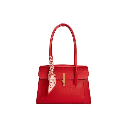 Vigno Synthetic Leather One Shoulder ALM tote Bag Tubas Women's Red