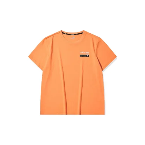 QIAODAN T-Shirts Men Light And Shadow Orange