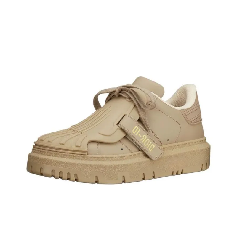 DIOR ID Skateboard Shoes Women's Low Top Beige-3
