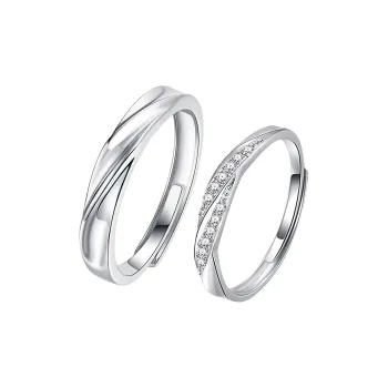 MAGICPOLE 925 Sterling Silver Zircon Rings Unisex Silver