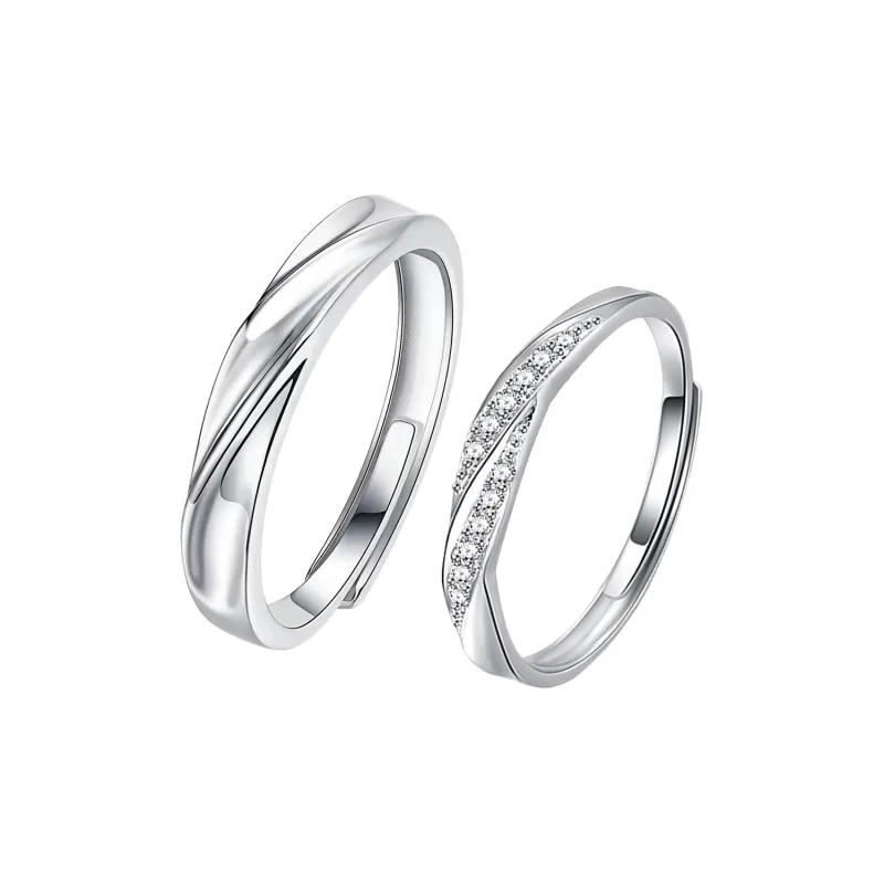 MAGICPOLE 925 Sterling Silver Zircon Rings Unisex Silver-0