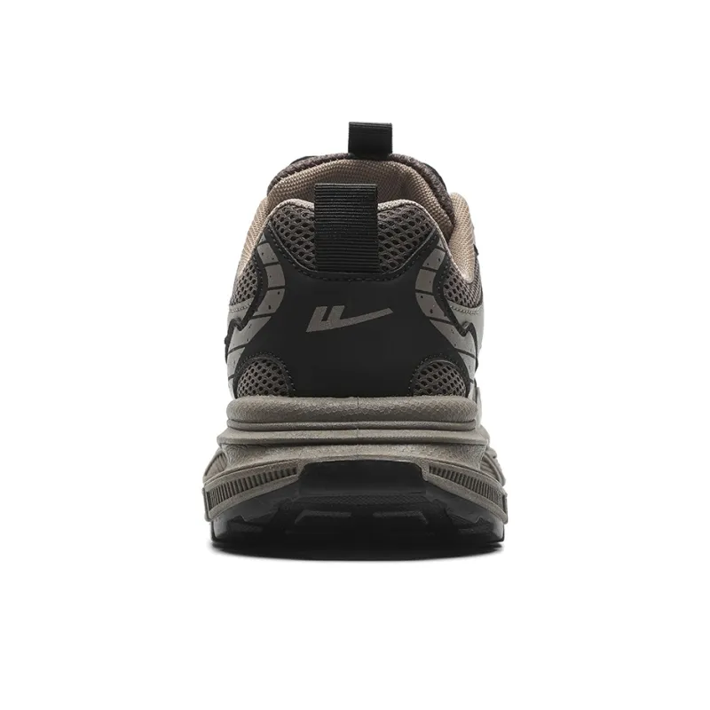 Warrior Breathable Height Increase Low Top Chunky Sneakers Men's Brown Black-4