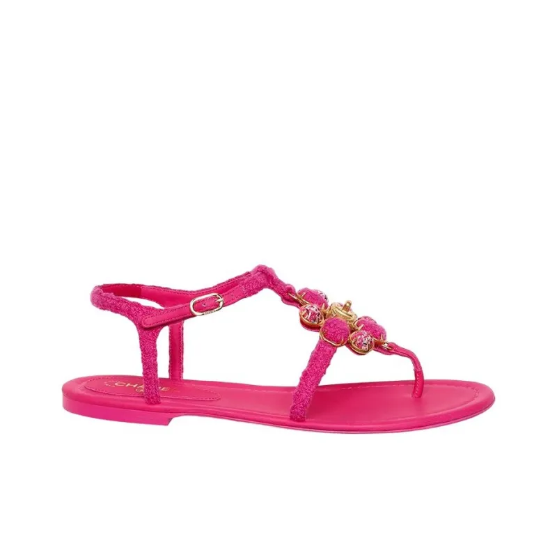 CHANEL Stylish Sandals Women's Peach Pink-1