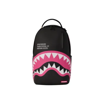 SPRAYGROUND Shark Mouth PVC Backpacks Men Black/Pink