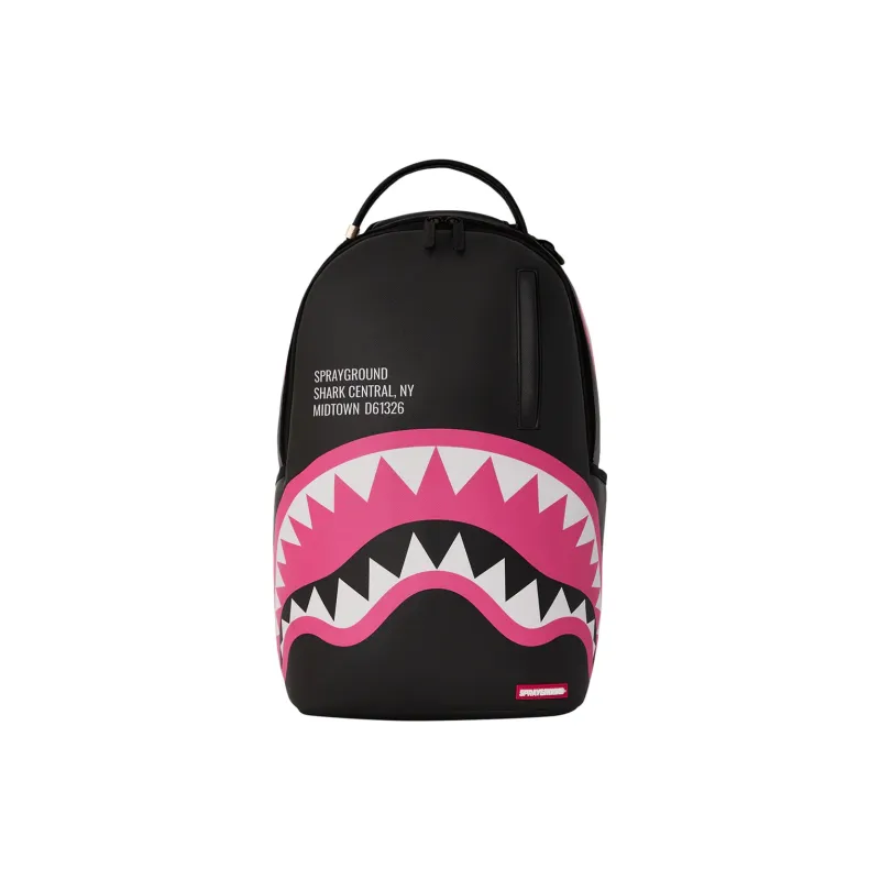 SPRAYGROUND Shark Mouth PVC Backpacks Men Black/Pink-0