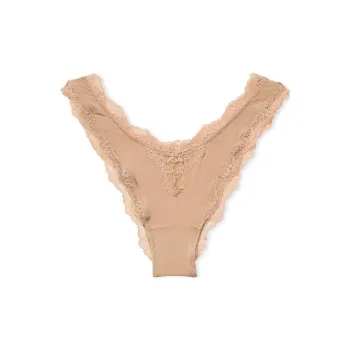 Victoria's Secret DREAM ANGELS Lace Trim Brazilian Panty / Beige Underpants Women's 1 Pack Beige