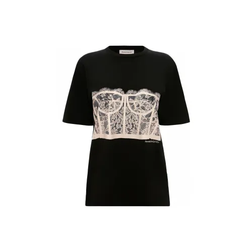 Alexander McQueen Bustier T-Shirts Women's Black