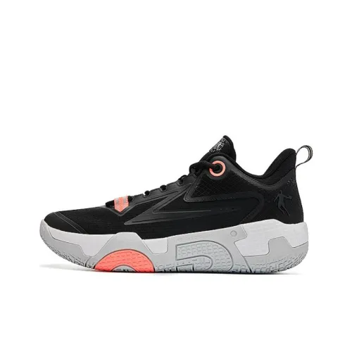 QIAODAN Cushioning Anti Slip Wear Resistant Breathability jacket Top Cushioning Basketball Shoes Men's Black Gray Pink