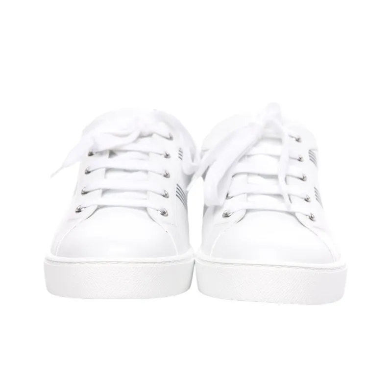 HERMES Avantage Low-Top Athletic Shoes Men's White Gray-4