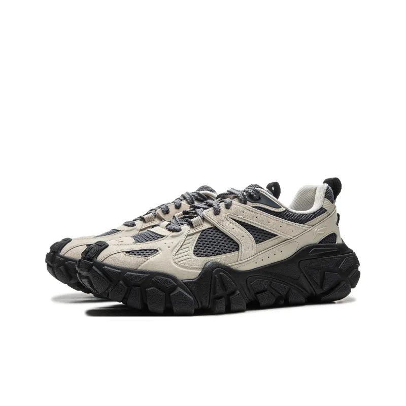 LiNing Dunes Cushioning Anti Slip Wear Resistant Breathable Height Increasing Low Top Casual Shoes Men's Khaki Black-2