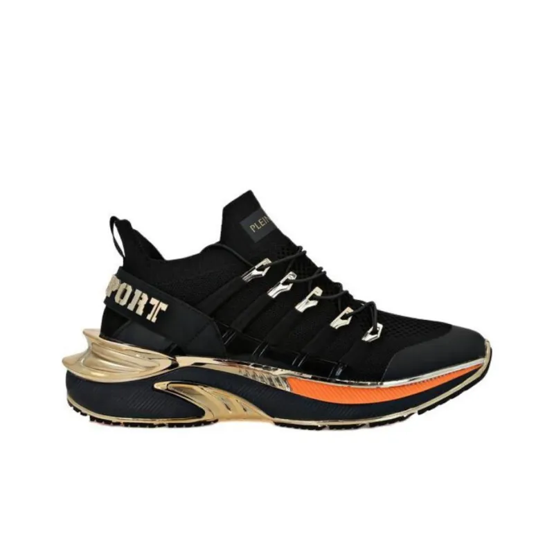 PLEIN SPORT Low Top Casual Shoes Unisex Black Orange-1