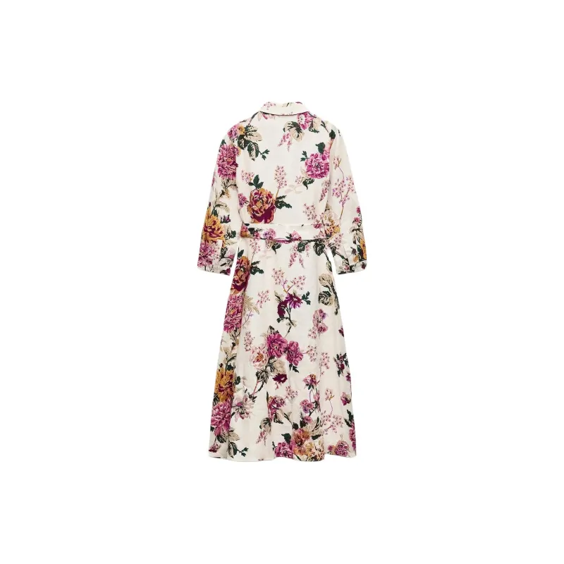 ZARA ZW Series Long Sleeved Dresses Women's Multicolor-1