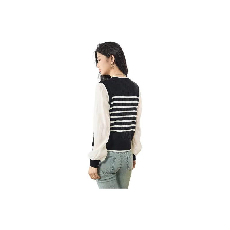 Yi Mengyuan Sweater Women's Black White-1