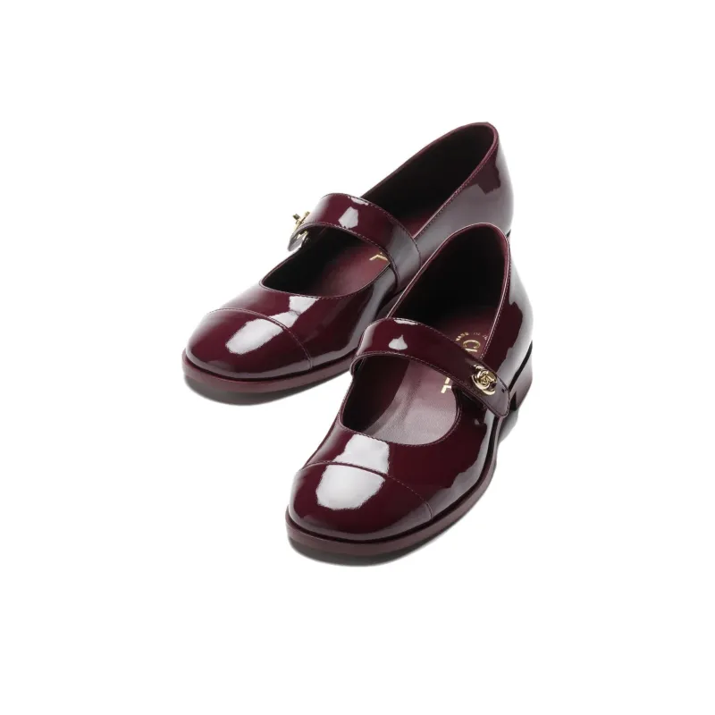 CHANEL Casual Single Shoes Women's Burgundy-2