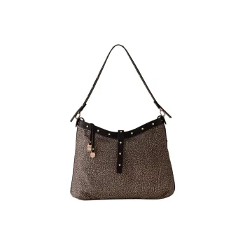 BORBONESE Polyester Handbag, Shoulder Bag Medium Size Women's Natural