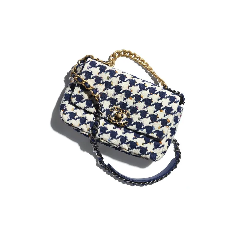 CHANEL 19Bag Soft Tweed Fabric Flap Bag, Shoulder Bag, Crossbody Bag Medium Size Women's Multicolor-1