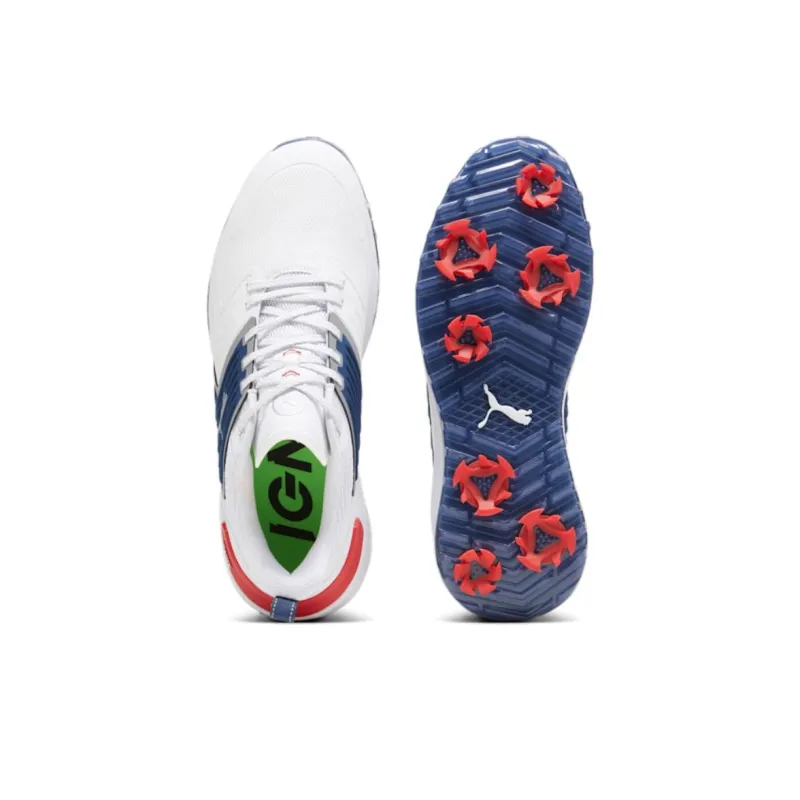 PUMA IGNITE Anti Slip Wear Resistant Low Top Golf Shoes Men's Blue White-4