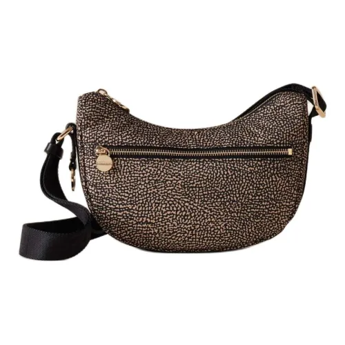 BORBONESE Coated Canvas Crossbody Bag, Shoulder Bag Mini Women's Black