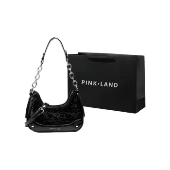 PINK·LAND PU Crossbody Bag Shoulder Bag Women's Black/White/Silver/Pink