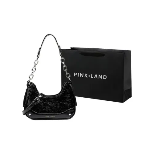 PINK·LAND PU Crossbody Bag Shoulder Bag Women's Black/White/Silver/Pink