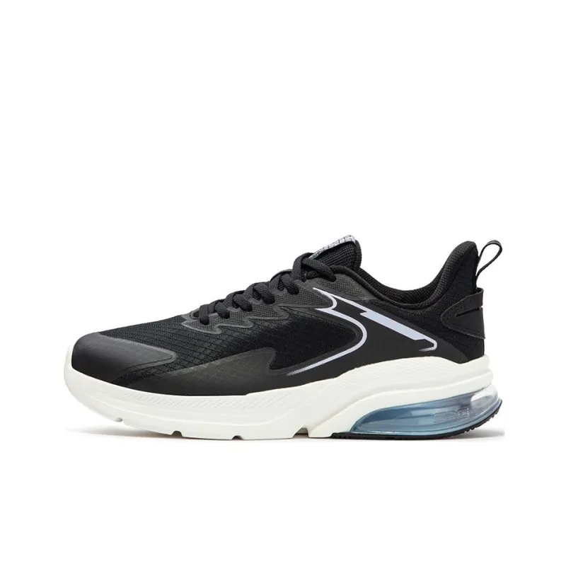 361° Anti Slip Wear Resistant Low Top Casual Running Shoes Women's Black White-0