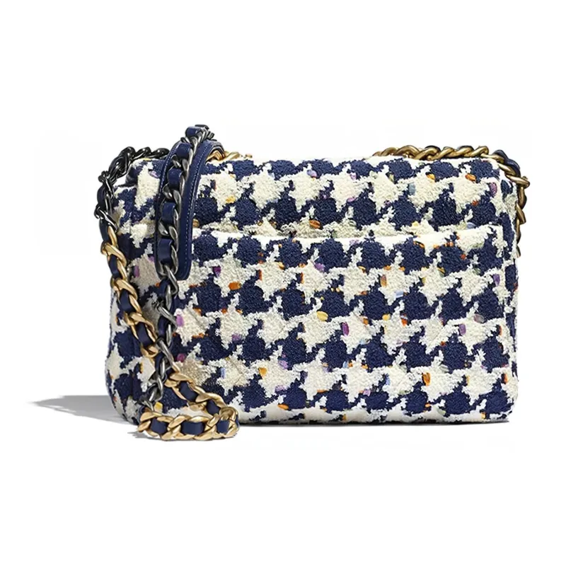 CHANEL 19Bag Soft Tweed Fabric Flap Bag, Shoulder Bag, Crossbody Bag Medium Size Women's Multicolor-3