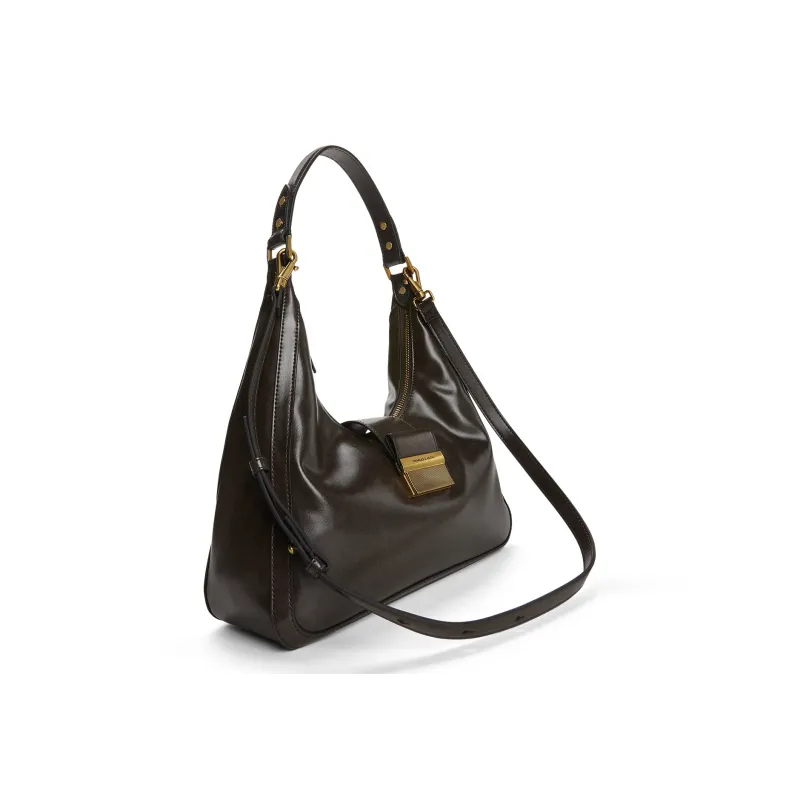 CHARLES&KEITH PU Shoulder Bag Large Size Women's Dark Moss/Toffee-2