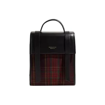 RKM PU Patch Woolen Backpack Regular Women's Black/Coffee