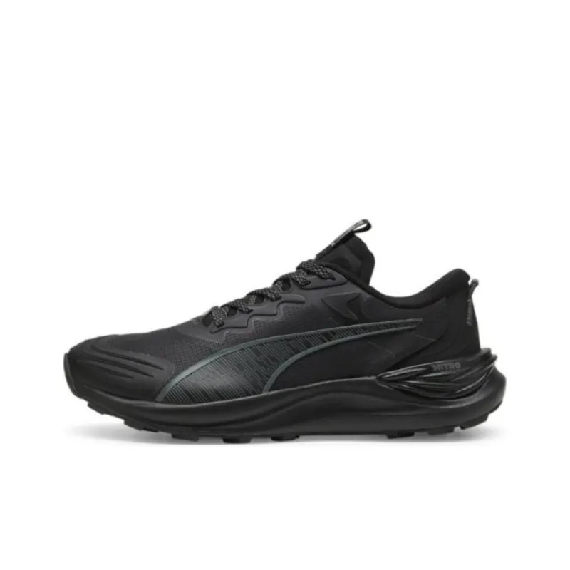 PUMA Electrify Nitro Anti Slip Wear Resistant Low Top Trail Running Shoes Men's Black-0