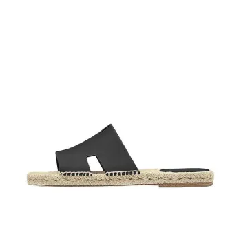HERMES Antigua Stylish Sandals Men's Black