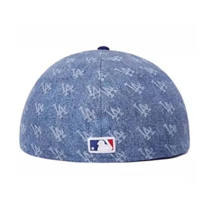 New Era Cotton Baseball Caps Unisex Denim Blue-2