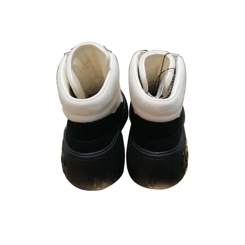 CHANEL High Top Casual Shoes Women's Ivory White And Black-8