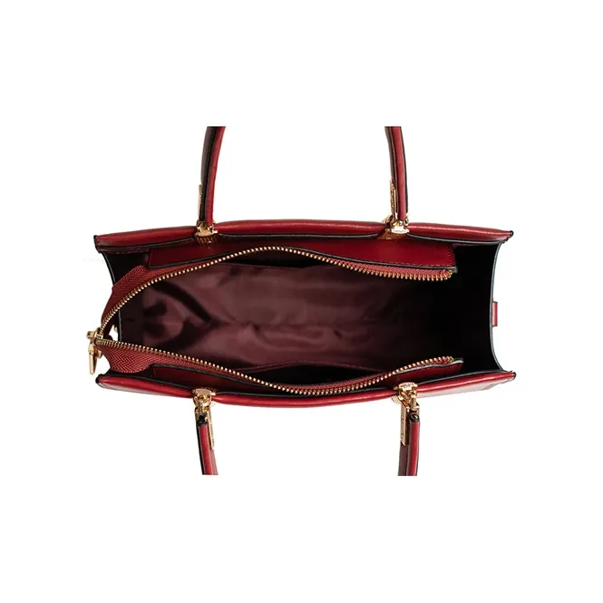 Vigno Synthetic Leather Handbag One Shoulder Crossbody Regular Women's Red-3