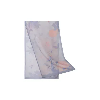WENSLI Chiffon Silk Scarf Long Scarf With Butterfly And Flowers Design Women's