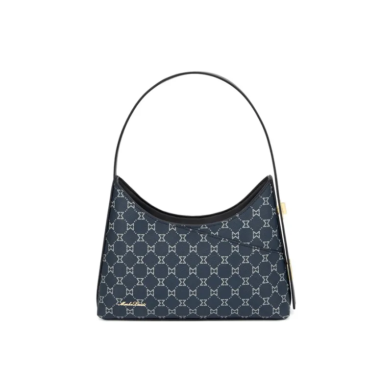 MashaLanti PVC Shoulder Bag Handbag Shoulder Bag Regular Women's Dark Brown/Royal Blue-9