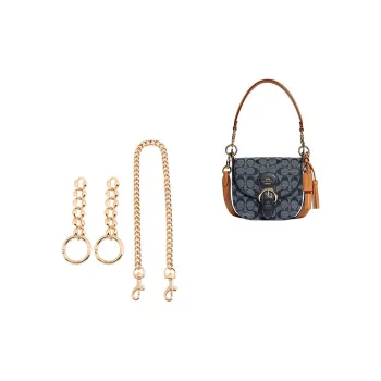Ingenuity Handmade Alloy Extender Chain Coach Chambray Extended Length Chain Accessories Bag Strap Women's Gold-Tone