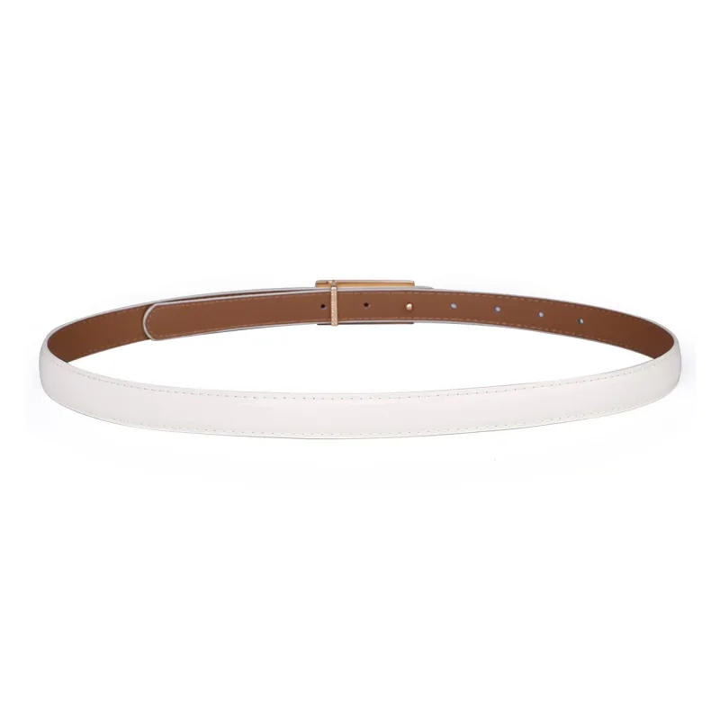 Jaylen Oos Patent Leather Fashion Smooth Buckle Cow Leather Thin Belt Women's 1.9cm-15