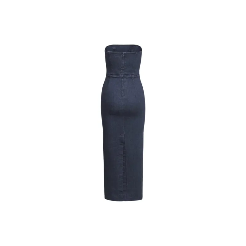 ARITZIA Denim Forum The '90s Tube Maxi Denim Dress Sleeveless Dress Women's Under Pressure/Dark Indigo-1
