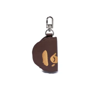 A BATHING APE Synthetic Leather Key Pouch Regular Unisex Coffee