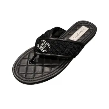 CHANEL Flip Flops Women's Black