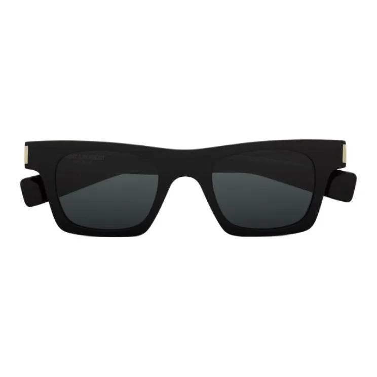 SAINT LAURENT Metal Recycled Acetate Rectangular Sunglasses Women's Black-1