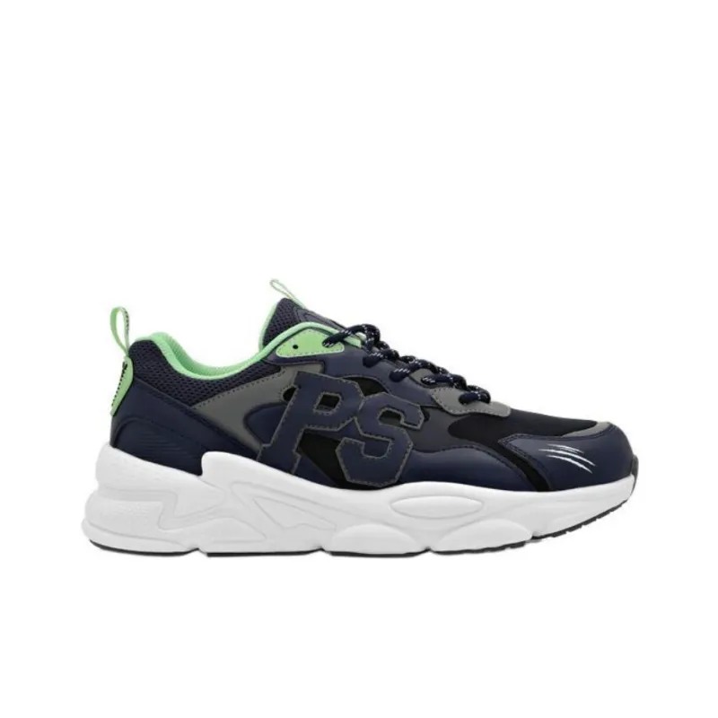 PLEIN SPORT Slip Resistant Low Top Casual Shoes Unisex Dark Gray+Dark Blue-1