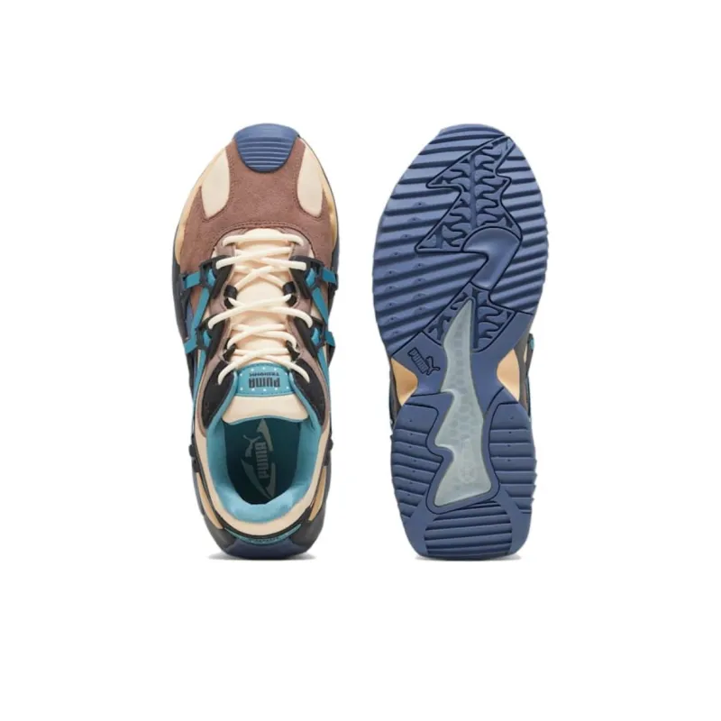 PUMA Anti Slip Wear Resistant Low Top Trekking Shoes Men's Blue Brown-4