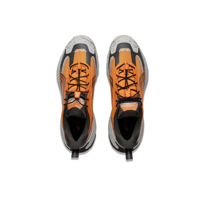LiNing Elegance 2.0 Shock Absorbers Low Top Outdoor Hiking Shoes Unisex Orange Gray-3