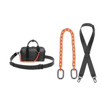 Lan Bao Fan Cow Leather Adjustable Strap Extender Chain Unisex Black