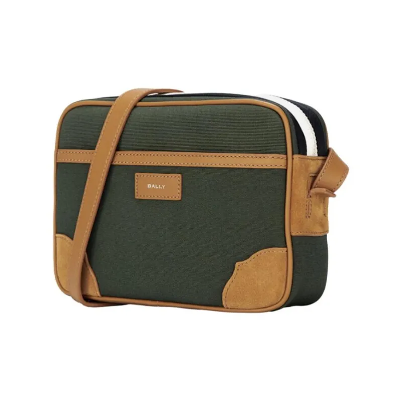 BALLY Recycled Polyester Messenger Bag, Shoulder Bag, Crossbody Bag Medium Size Men's Green-1