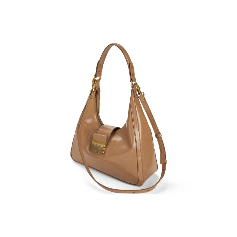 CHARLES&KEITH PU Shoulder Bag Large Size Women's Dark Moss/Toffee-6