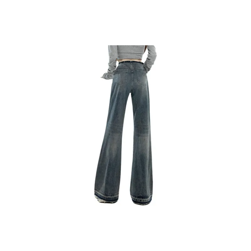 YINLEI Jeans Women's Vintage Blue-1